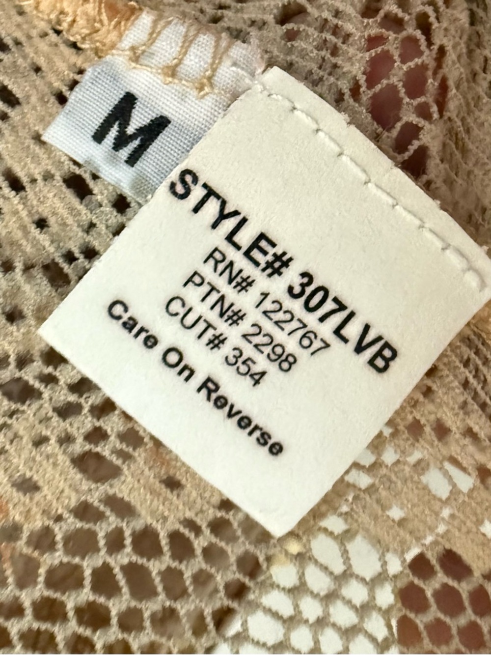 🍂✨ Vintage David Cline Embellished Mesh Top Abstract Earth Tone Y2K USA - Picture 9 of 10
